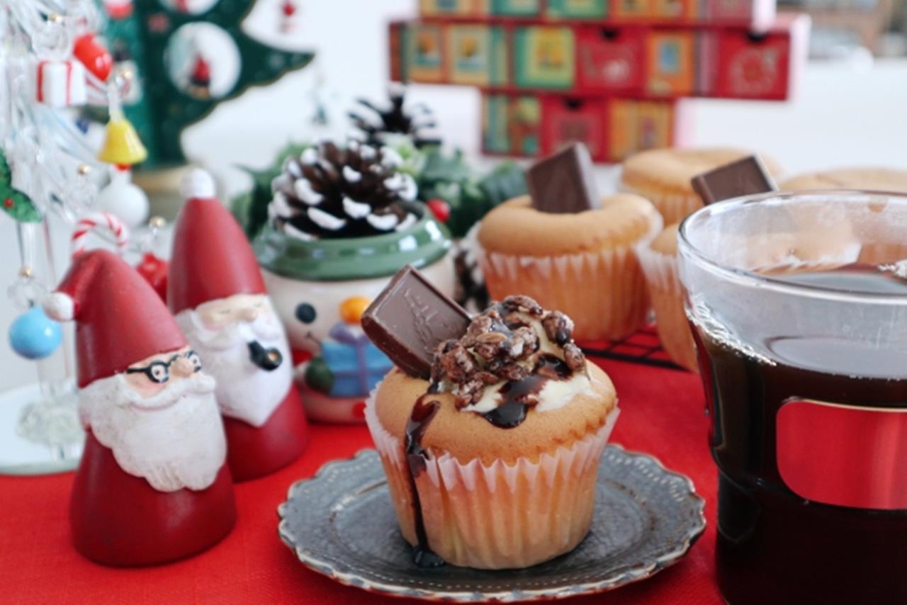 クリスマスのカップケーキのブログ画像
